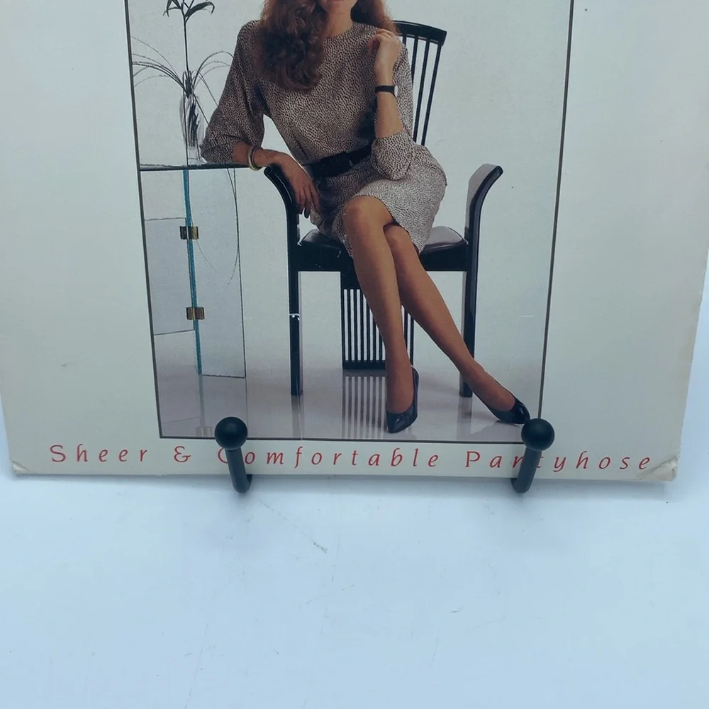VTG 1991 Jockey for Her sheer pantyhose reinforced sandal foot cadet grey sz S